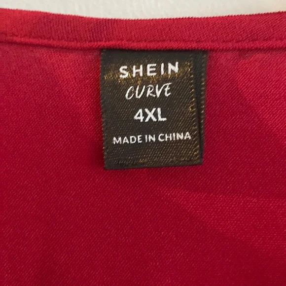🆕 SHEIN Red Cold Shoulder Dress!!! Brand New!!! Plus 4X - Picture 5 of 5